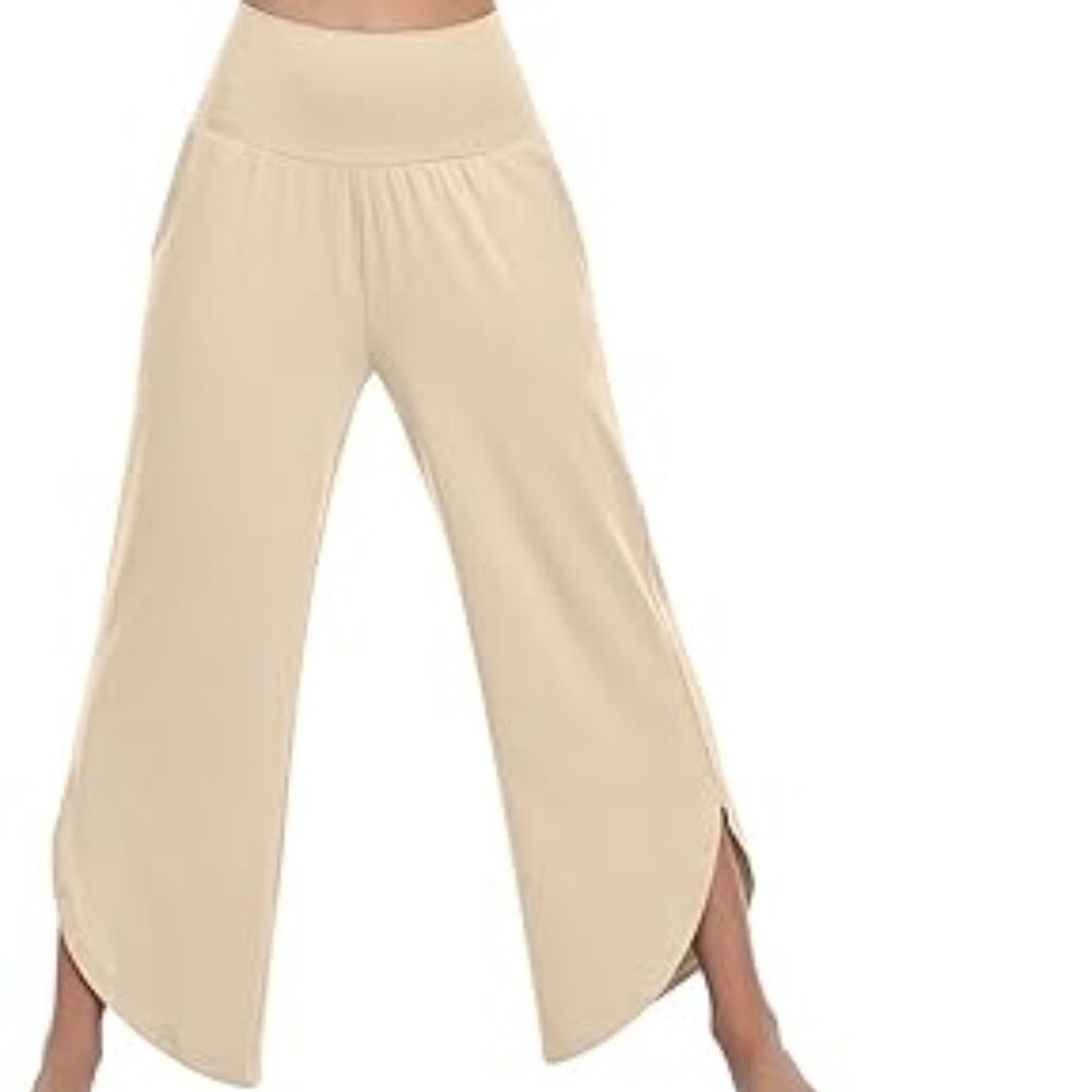 UEU Women's Wide Leg Yoga Pants L High Waist Soft Lounge Joggers NWT